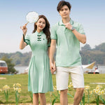 Hanfu Parent-Child Matching Outfits – Chinese Style Short Sleeve Dress Set