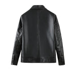 Men's Simple Casual Solid Color Windproof Handsome PU Leather Jacket Top