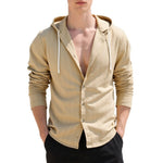 Slim-Fit Hooded Cardigan Shirt for Men – Casual & Stylish Outerwear