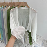 Hollow Thin Loose Lantern Sleeve Sun Protective Blouse