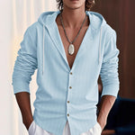 Slim-Fit Hooded Cardigan Shirt for Men – Casual & Stylish Outerwear
