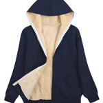 Fleece-lined Thickened Hooded Plush Women's Coat