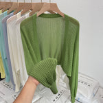 Hollow Thin Loose Lantern Sleeve Sun Protective Blouse