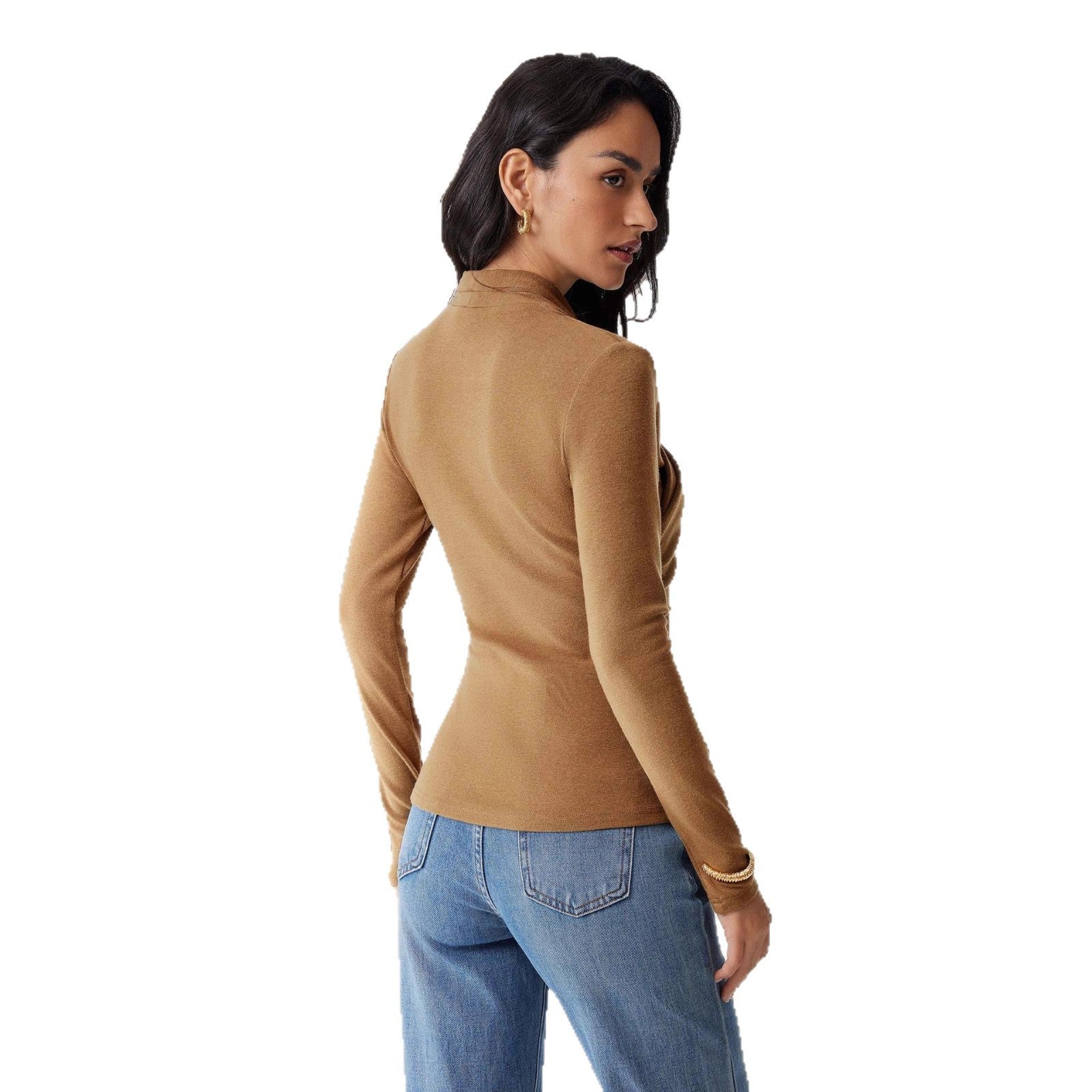 Fashion Women Solid Color Pullover Sweater Slim Fit