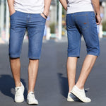 Men’s Ultra-Thin Cropped Denim Shorts for Youth | ModeHaven