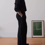 Black Pinstriped Button-Down Shirt