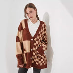 Trend Loose Slim Fit Printed Checks Knitwear