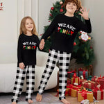 Plaid Home Wear Set – Long Sleeve & Trousers with Letter Print for Cozy Loungewear