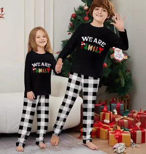 Plaid Home Wear Set – Long Sleeve & Trousers with Letter Print for Cozy Loungewear