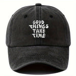 Embroidered Letter Washed-out Vintage Baseball Cap Unisex Adjustable