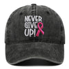 Breast Ribbon Embroidered Peaked Cap Baseball