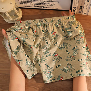 Cotton Printed Men's Home Loose Casual Print Boxer Shorts