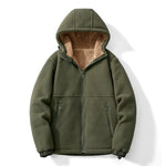 Casual Hooded Lambswool Fleece Lined Padded Warm Keeping Jacket