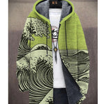 Men's Coat Printed Thickening Windproof Jacket Zipper Hooded