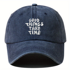 Embroidered Letter Washed-out Vintage Baseball Cap Unisex Adjustable