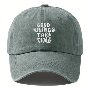 Embroidered Letter Washed-out Vintage Baseball Cap Unisex Adjustable