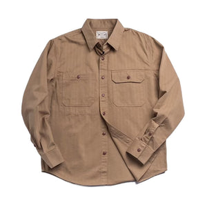 Workwear Shirt Men's Amekaji Lapel Long-sleeved Shirt