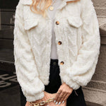 Double-sided Plush Casual Button Cardigan Top Coat For Women