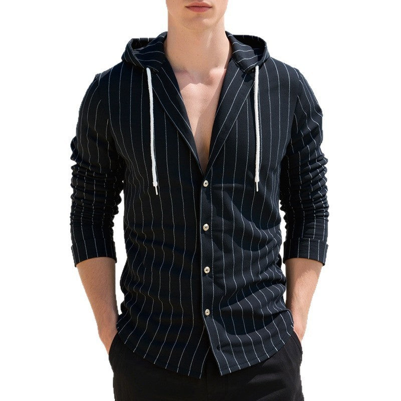 Slim-Fit Hooded Cardigan Shirt for Men – Casual & Stylish Outerwear