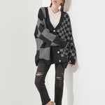 Trend Loose Slim Fit Printed Checks Knitwear