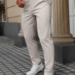 Men's Solid Color Business Trousers Casual Versatile Trousers