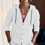 Slim-Fit Hooded Cardigan Shirt for Men – Casual & Stylish Outerwear