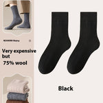 Pure Wool Socks Fallwinter Mid-calf Length Thermal Fleece-lined
