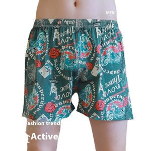Cotton Printed Men's Home Loose Casual Print Boxer Shorts