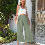 High Waist Pleating Casual Cotton And Linen Women's Trousers
