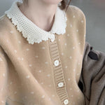 Retro Peter Pan Collar Niche Knitted Cardigan Coat