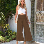High Waist Pleating Casual Cotton And Linen Women's Trousers