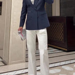 Men's Classic Stripe Double Breasted Blazer