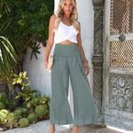 High Waist Pleating Casual Cotton And Linen Women's Trousers