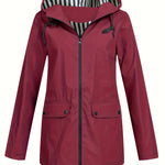 Women's Zipper Hooded Outdoor Windproof Thin Coat