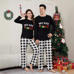 Plaid Home Wear Set – Long Sleeve & Trousers with Letter Print for Cozy Loungewear