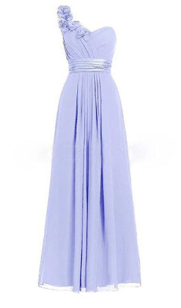 Women's Multi-Colored Slanted Neck Strapless Long Dress | ModeHaven