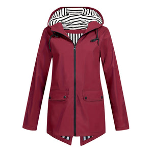 Women's Zipper Hooded Outdoor Windproof Thin Coat
