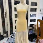Solid Color Chest-wrapped Mesh Dress Sleeveless
