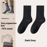 Pure Wool Socks Fallwinter Mid-calf Length Thermal Fleece-lined