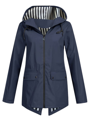 Women's Zipper Hooded Outdoor Windproof Thin Coat