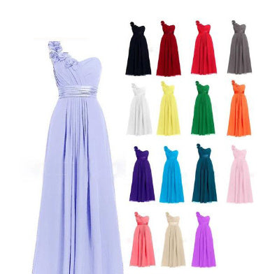 Collection of colorful dresses displayed against a white background