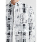 Retro Plaid Cotton Cardigan – Casual Overshirt with Vintage Design Sense