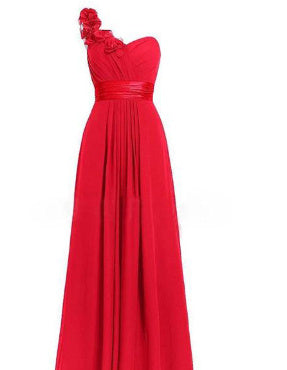 Women's Multi-Colored Slanted Neck Strapless Long Dress | ModeHaven