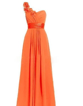 Women's Multi-Colored Slanted Neck Strapless Long Dress | ModeHaven