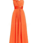 Women's Multi-Colored Slanted Neck Strapless Long Dress | ModeHaven
