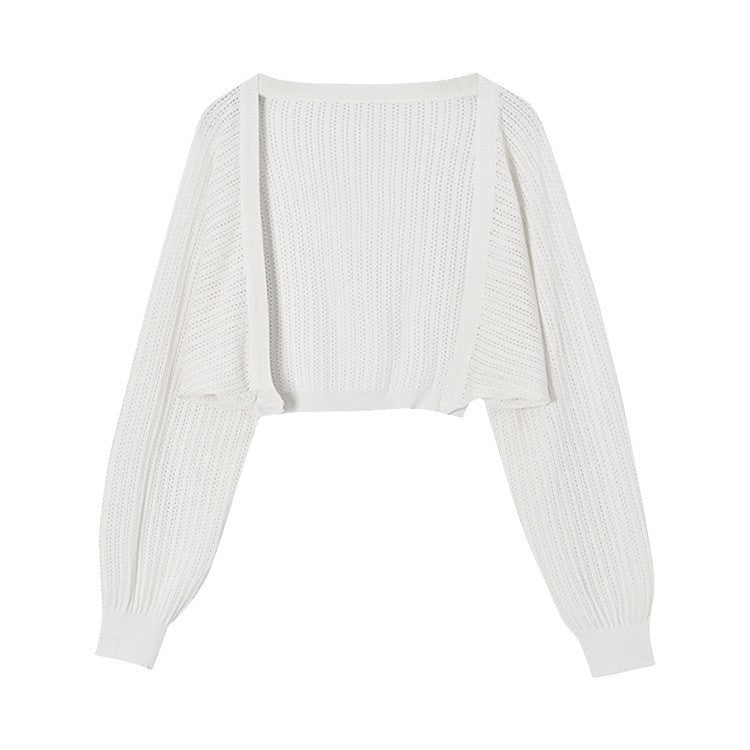 Hollow Thin Loose Lantern Sleeve Sun Protective Blouse