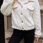 Double-sided Plush Casual Button Cardigan Top Coat For Women
