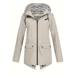 Women's Zipper Hooded Outdoor Windproof Thin Coat