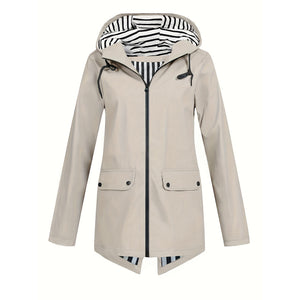 Women's Zipper Hooded Outdoor Windproof Thin Coat