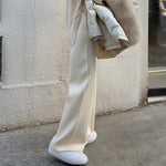 Women's Autumn And Winter Knitting Wide-leg Pants High Waist Drooping Mopping Casual